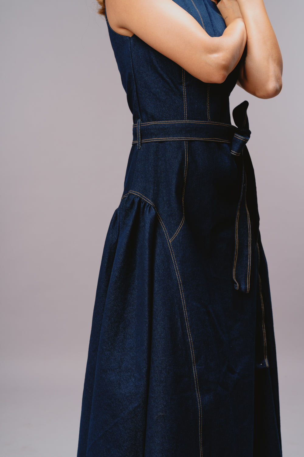 DENIM MIDI DRESS