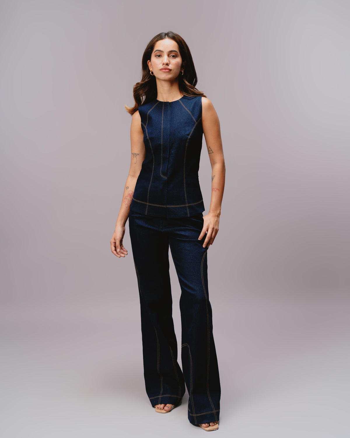 DENIM STITCH TROUSERS