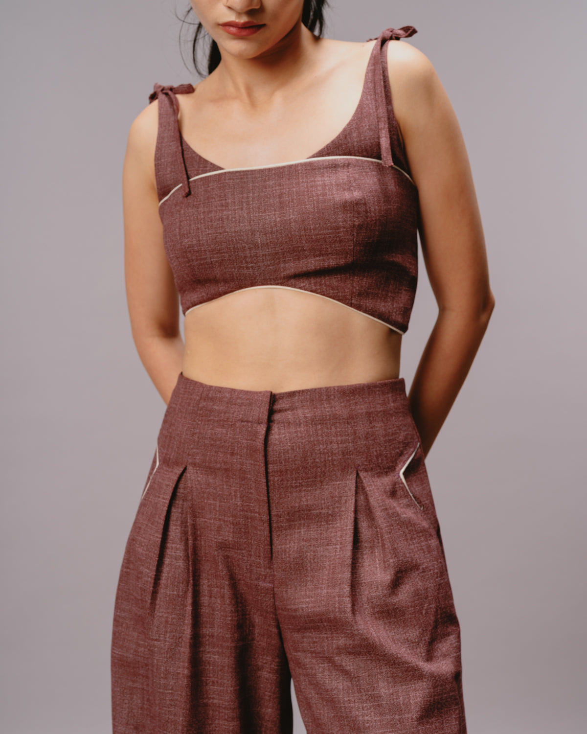 MAROON FADED TROUSERS