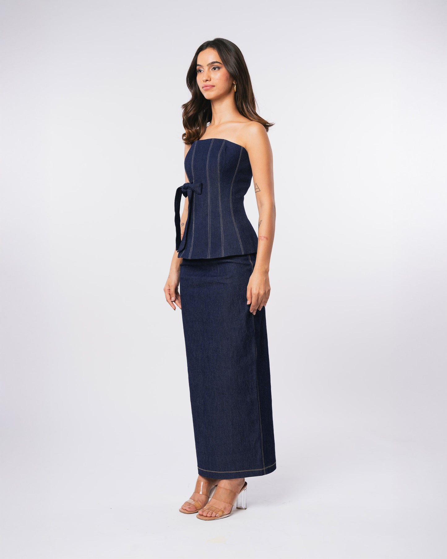 DENIM MIDI SET