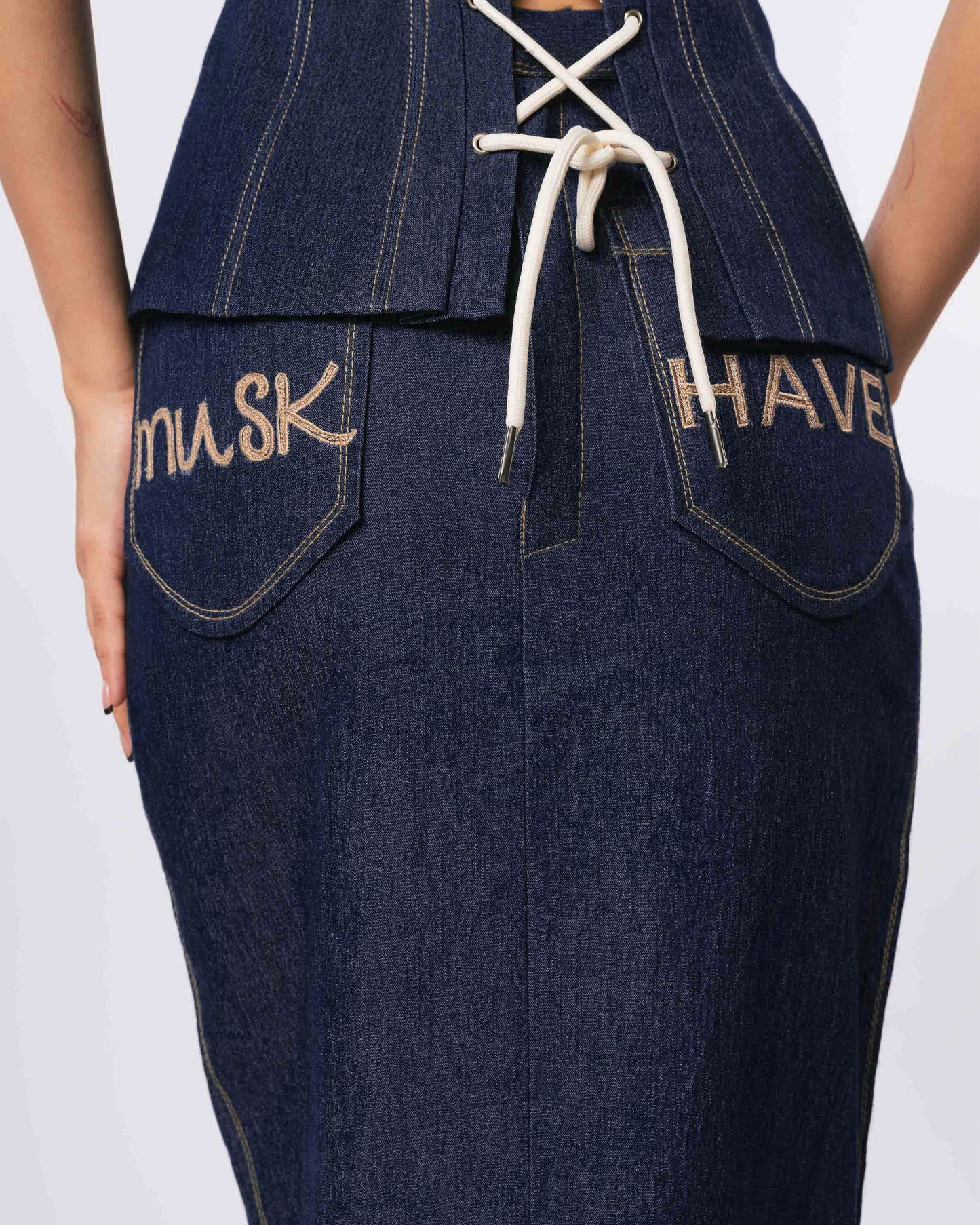 DENIM MIDI SKIRT