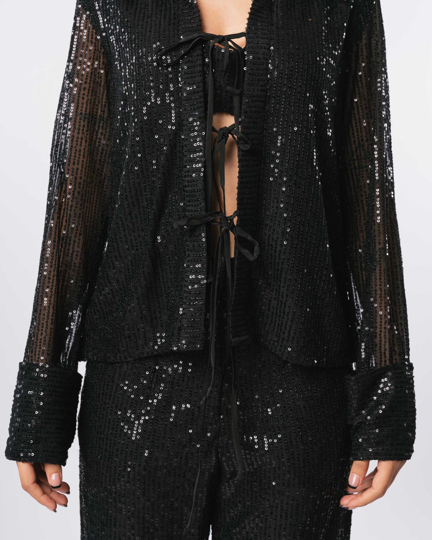 BLACK SEQUIN SHIRT