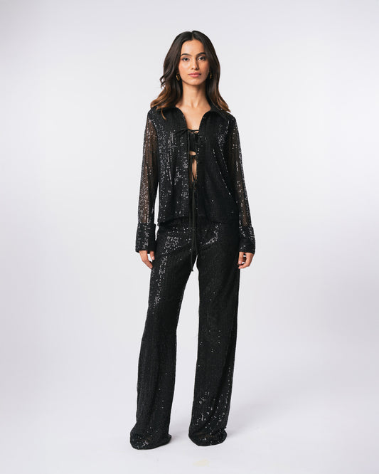 BLACK SEQUIN SET