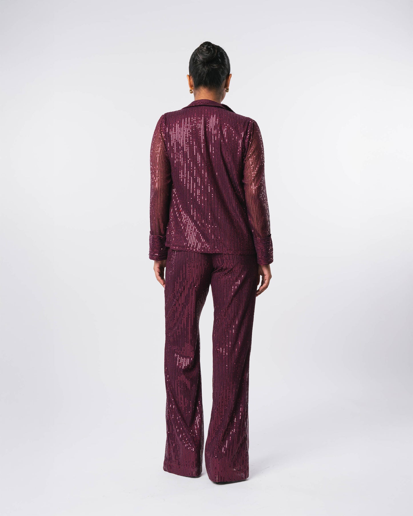 WINE SEQUIN SHIRT