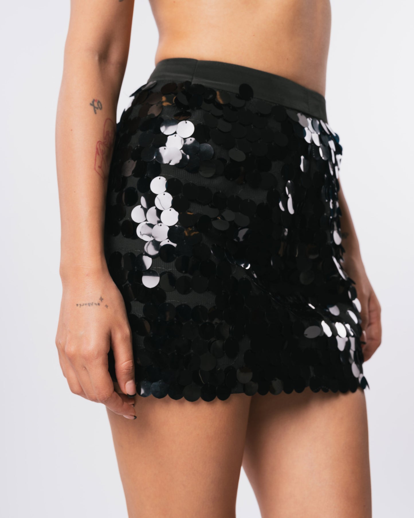 BLACK SEQUIN SKIRT