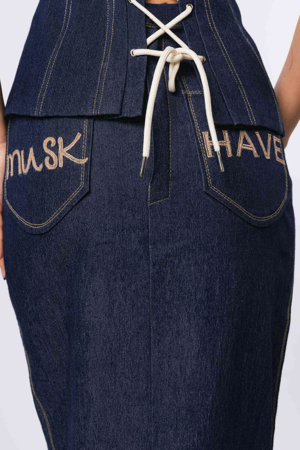 DENIM MIDI SET