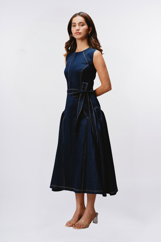 DENIM MIDI DRESS