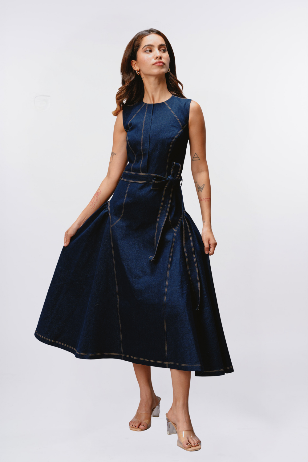 DENIM MIDI DRESS