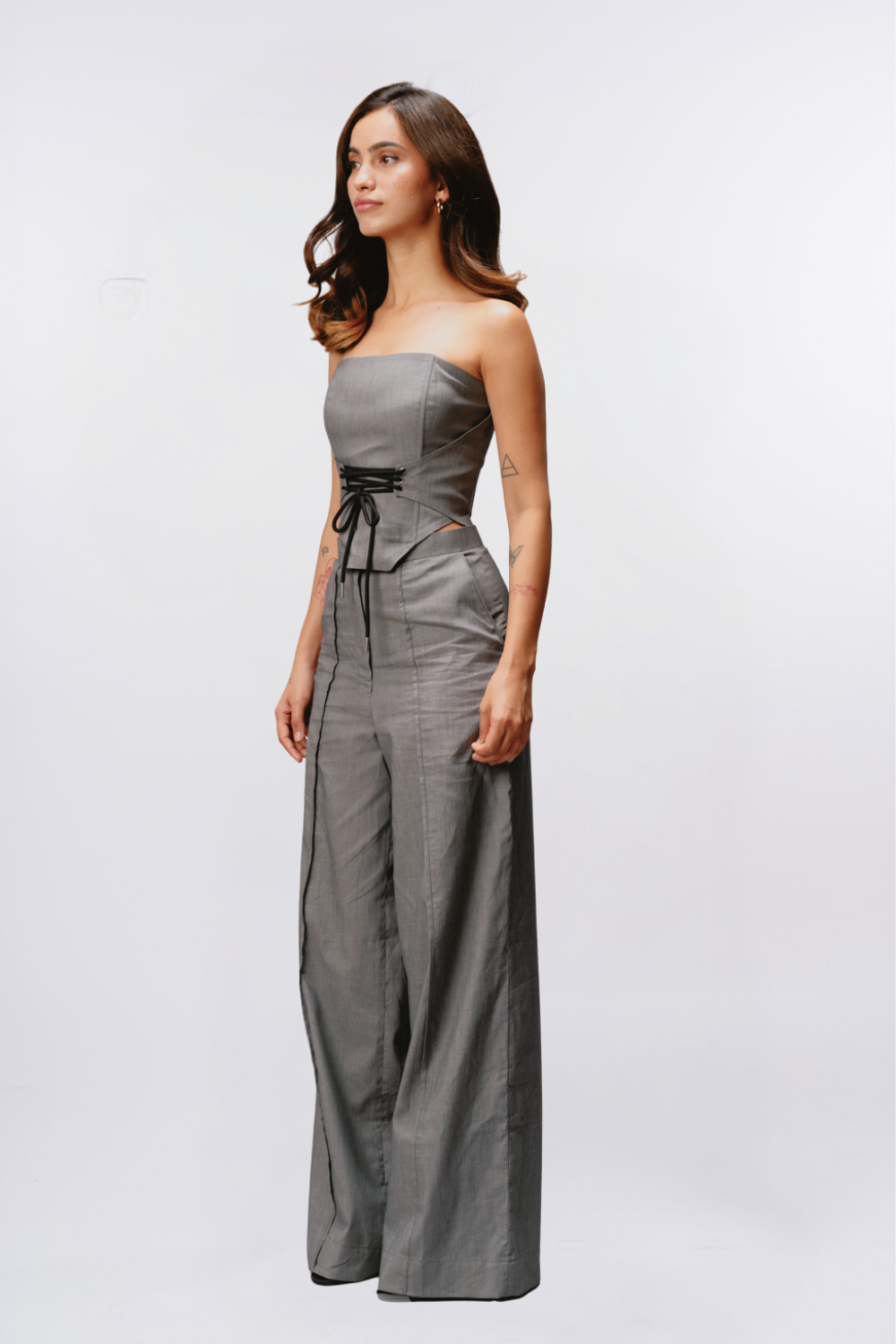 GREY PLEATED TROUSERS