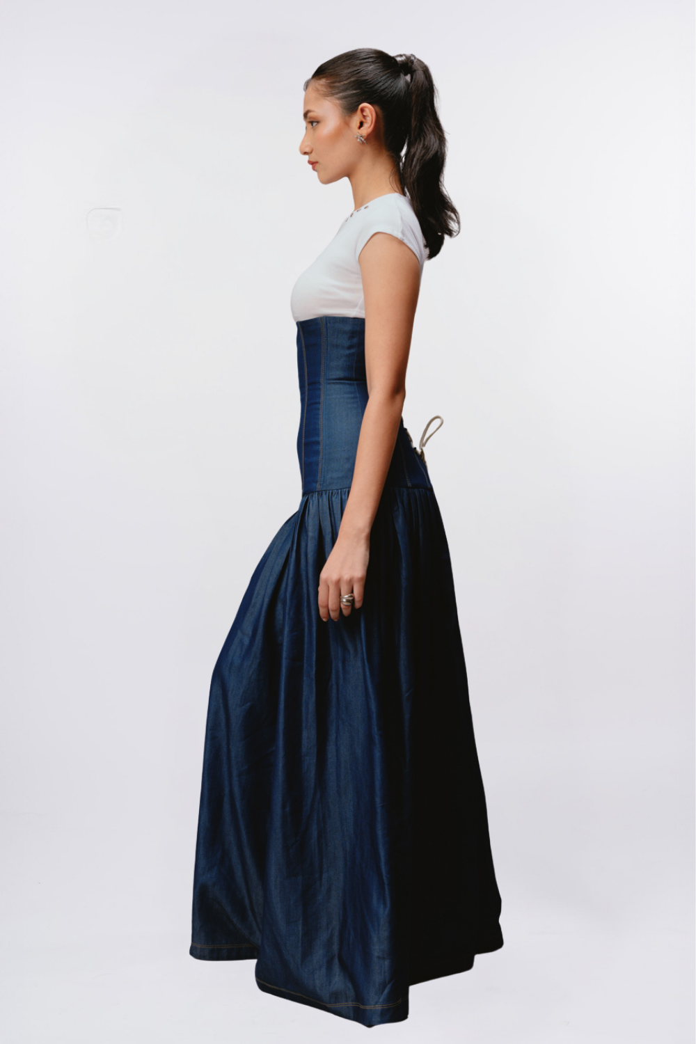 SCULPTED DENIM SKIRT