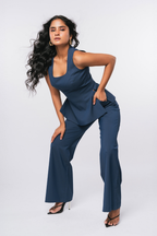 BLUE PINSTRIPE TROUSERS