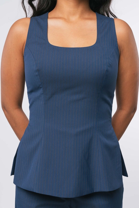 BLUE PINSTRIPE TOP