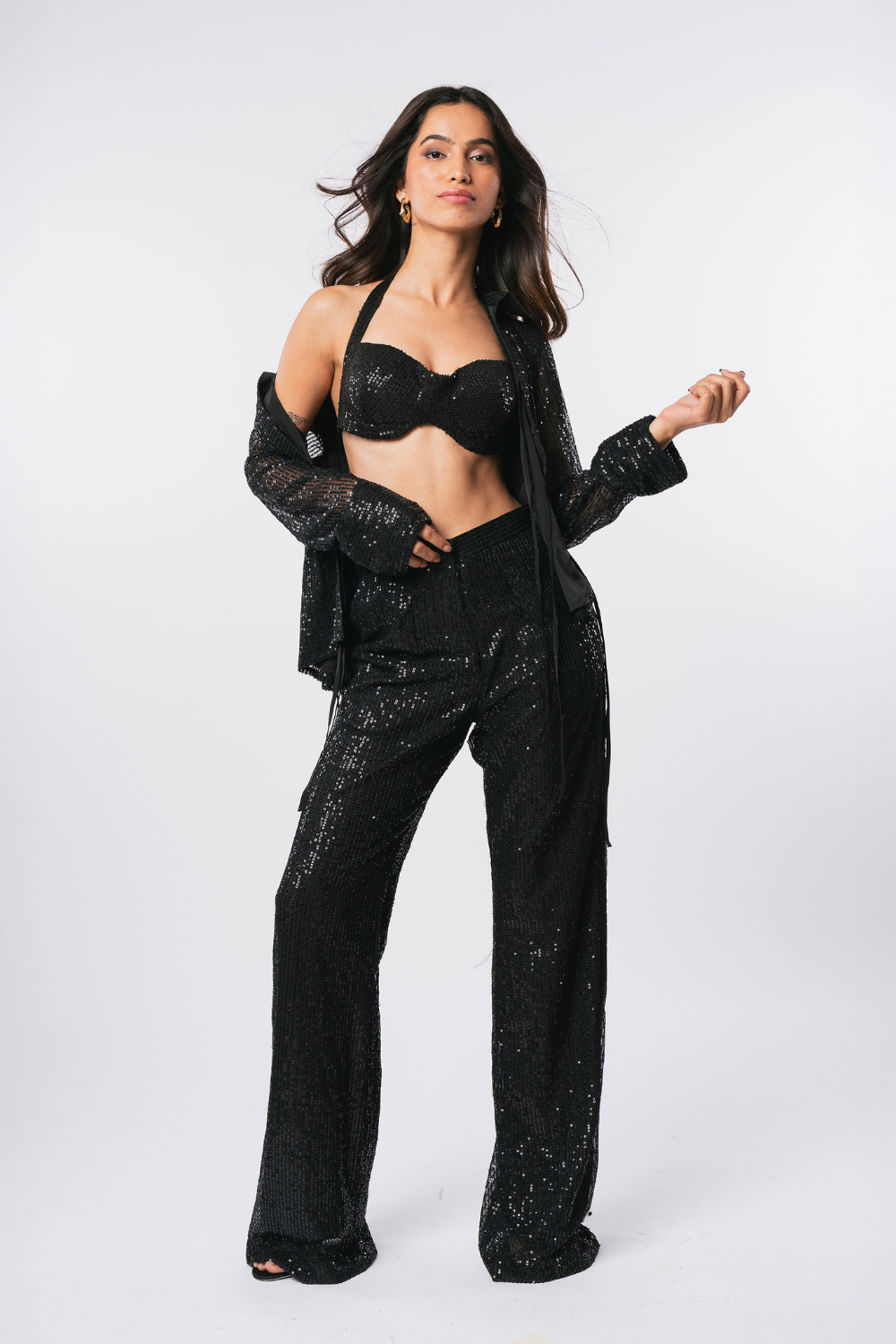 BLACK SEQUIN BRALETTE