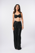 BLACK SEQUIN TROUSERS