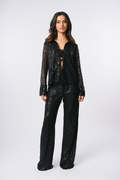 BLACK SEQUIN SHIRT