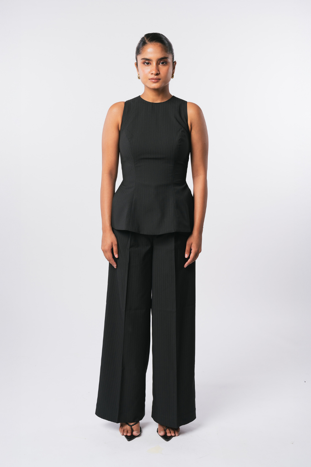 BLACK PINSTRIPE TOP