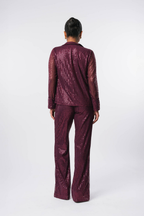 WINE SEQUIN TROUSERS