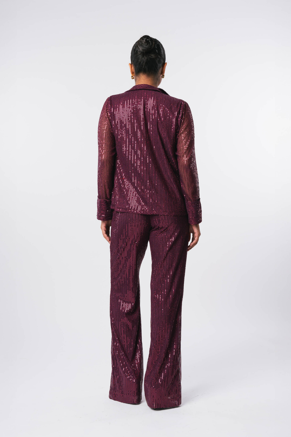 WINE SEQUIN SHIRT