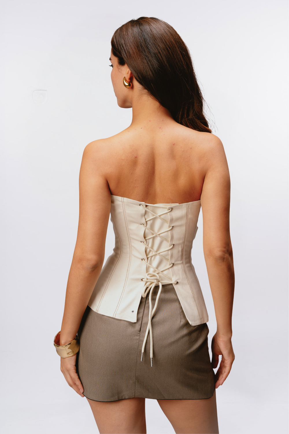 CREME BOW CORSET