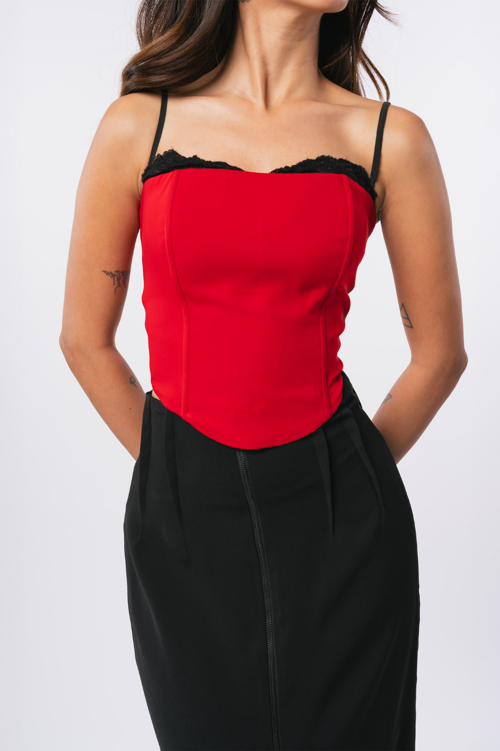 RED LACE CORSET