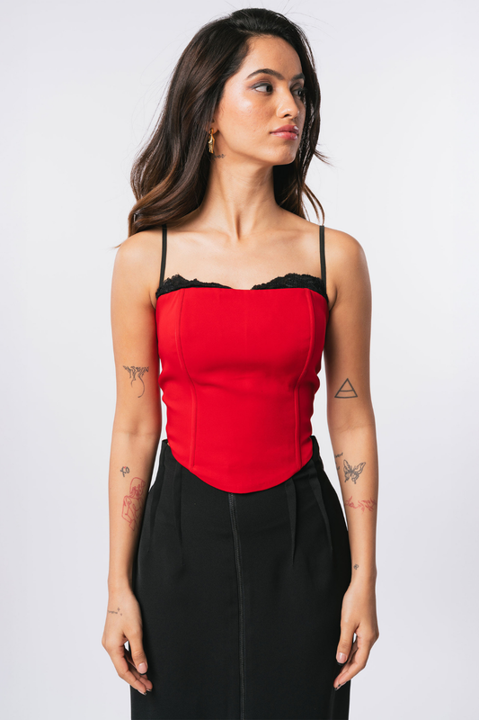 RED LACE CORSET