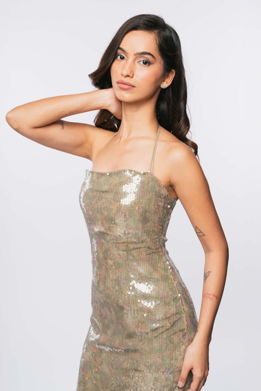 PISTACHIO GLOW SEQUIN DRESS