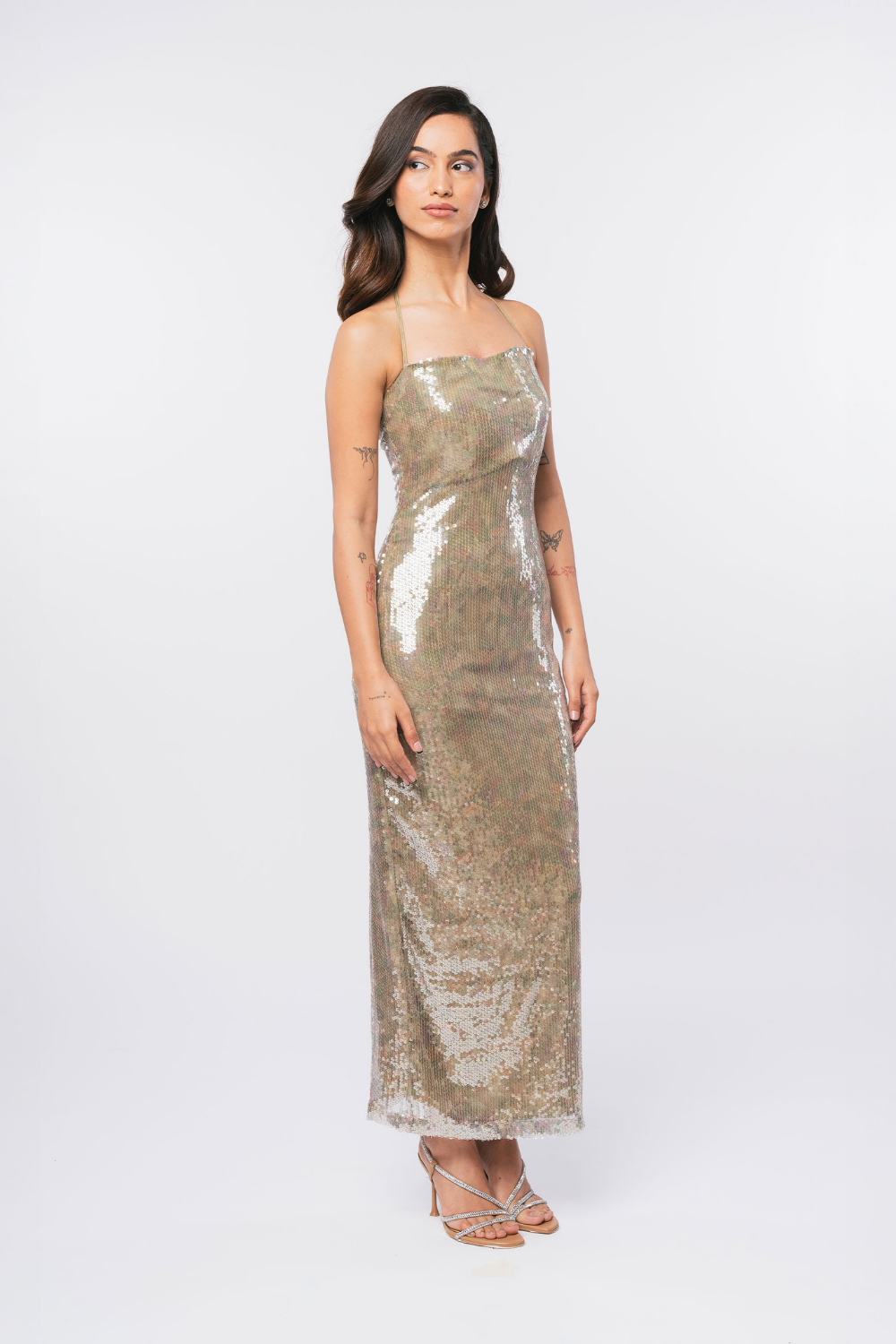 PISTACHIO GLOW SEQUIN DRESS