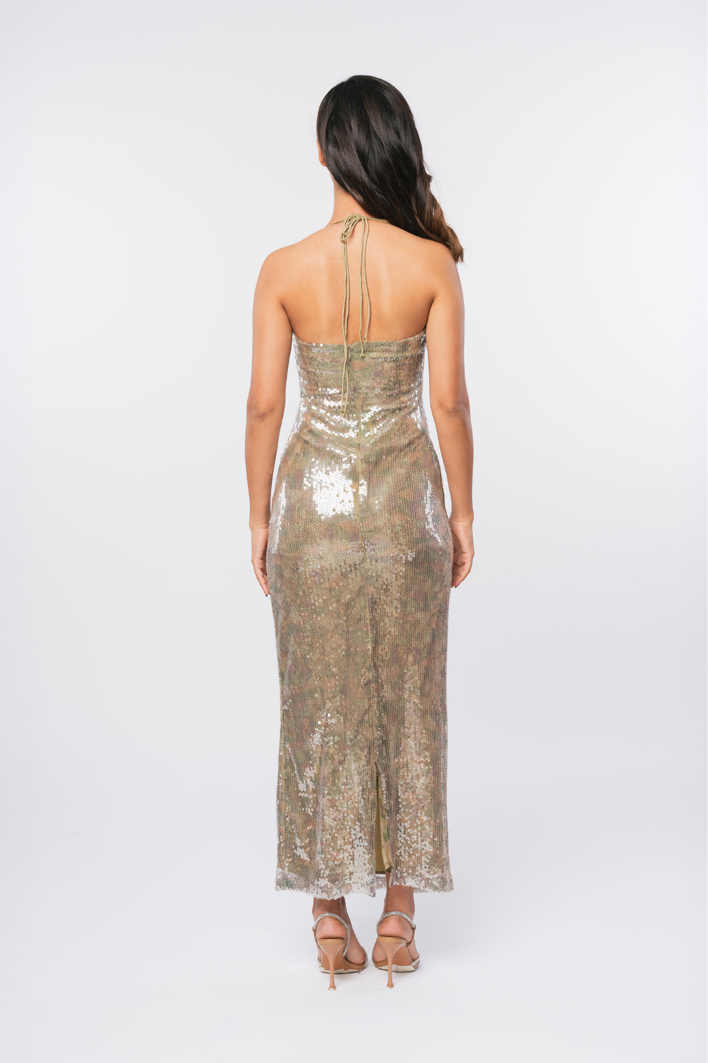 PISTACHIO GLOW SEQUIN DRESS