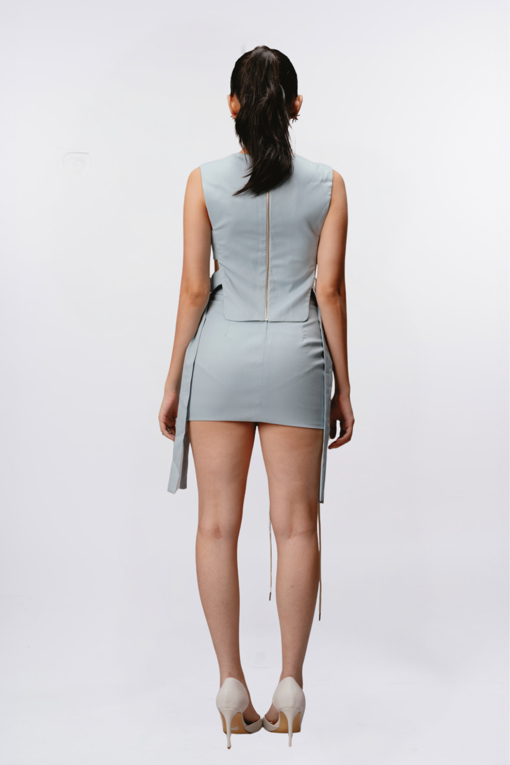 BABY BLUE BUCKLED TOP