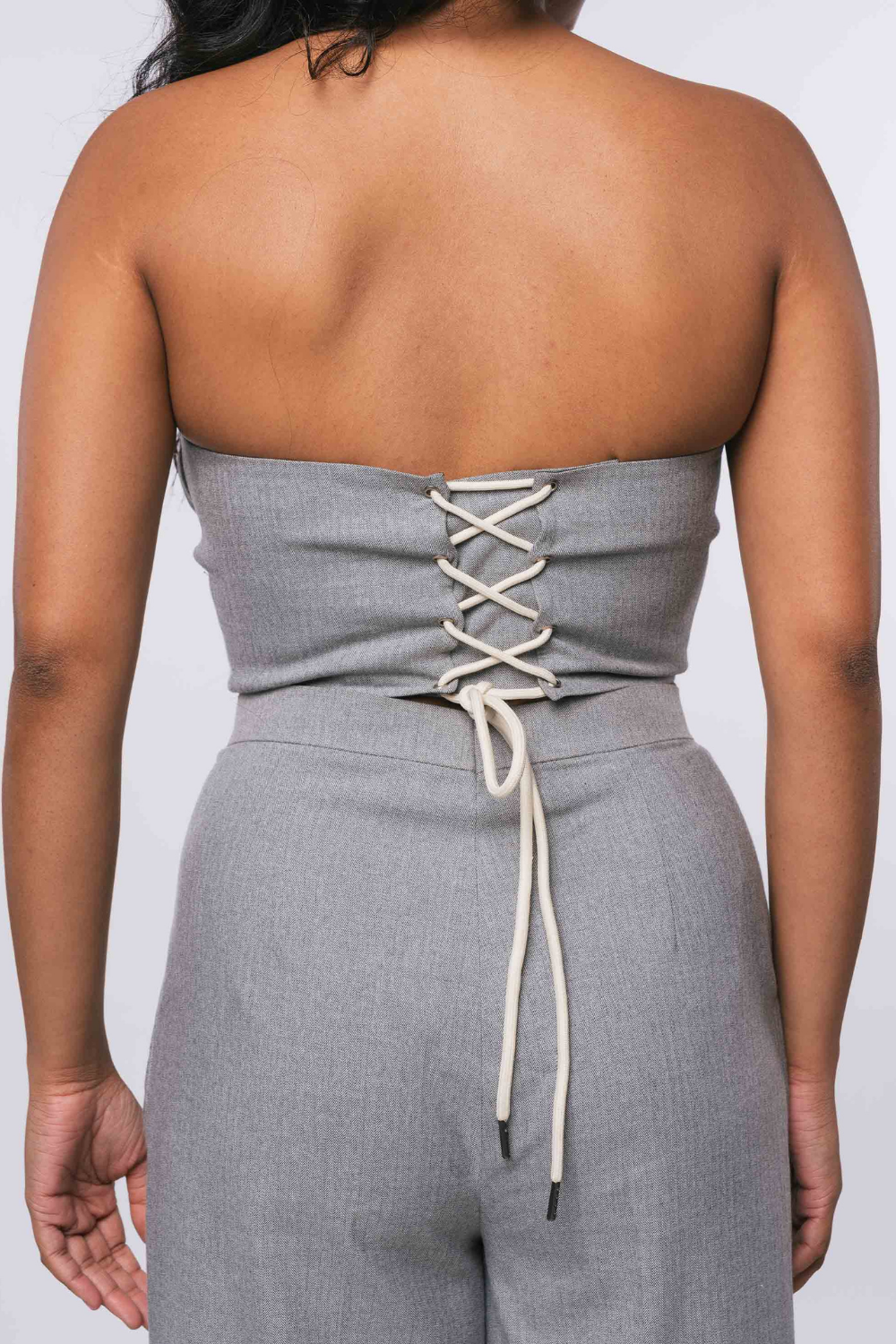 PLEATED GREY CORSET