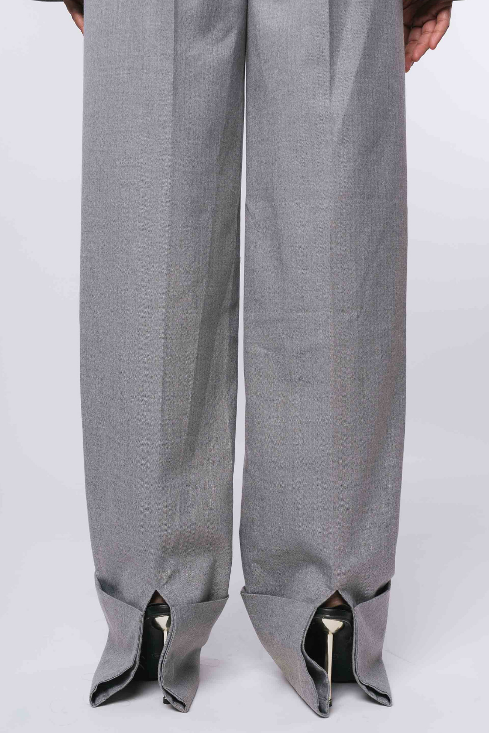 GREY CUFF TROUSERS