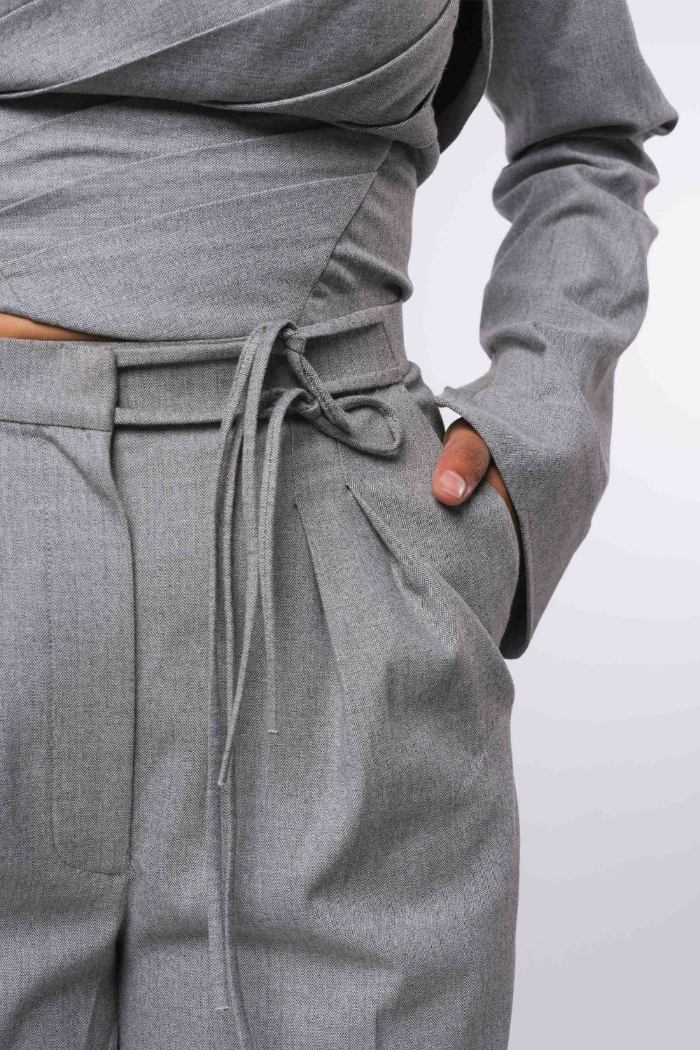 GREY CUFF TROUSERS