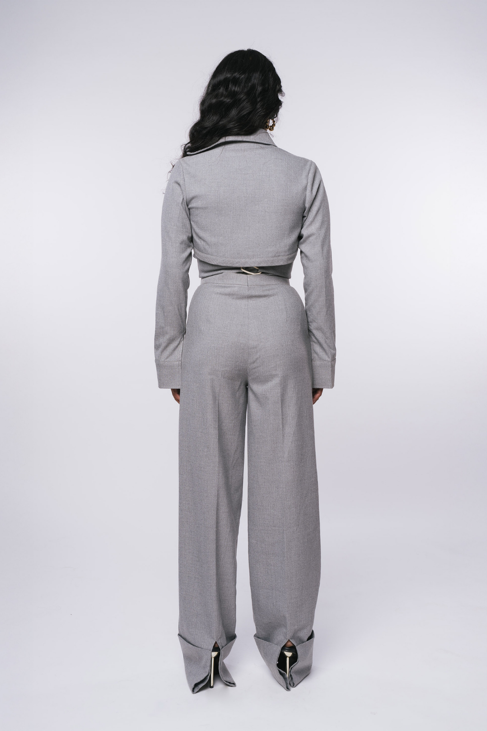 GREY CUFF TROUSERS