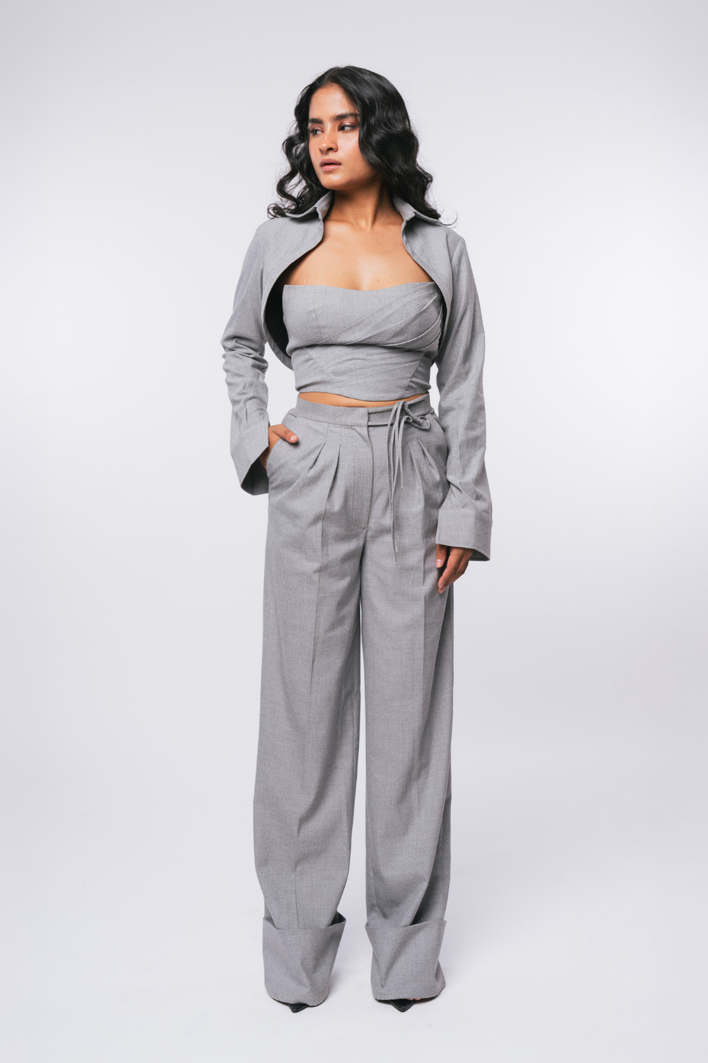 GREY CUFF TROUSERS