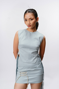 BABY BLUE BUCKLED TOP