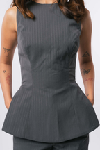 GREY PINSTRIPE SET