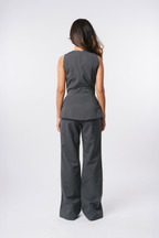 GREY PINSTRIPE TROUSERS