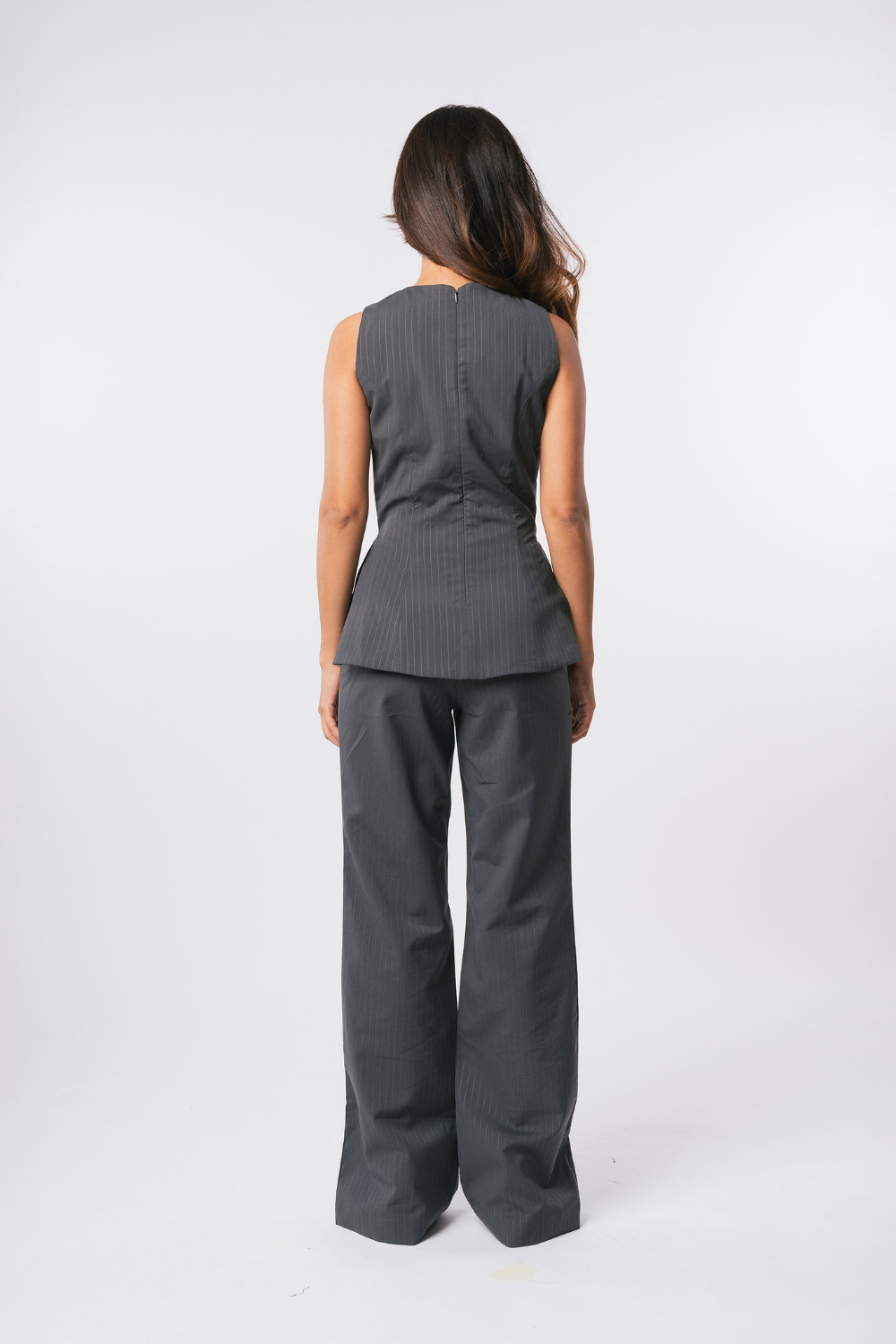 GREY PINSTRIPE SET