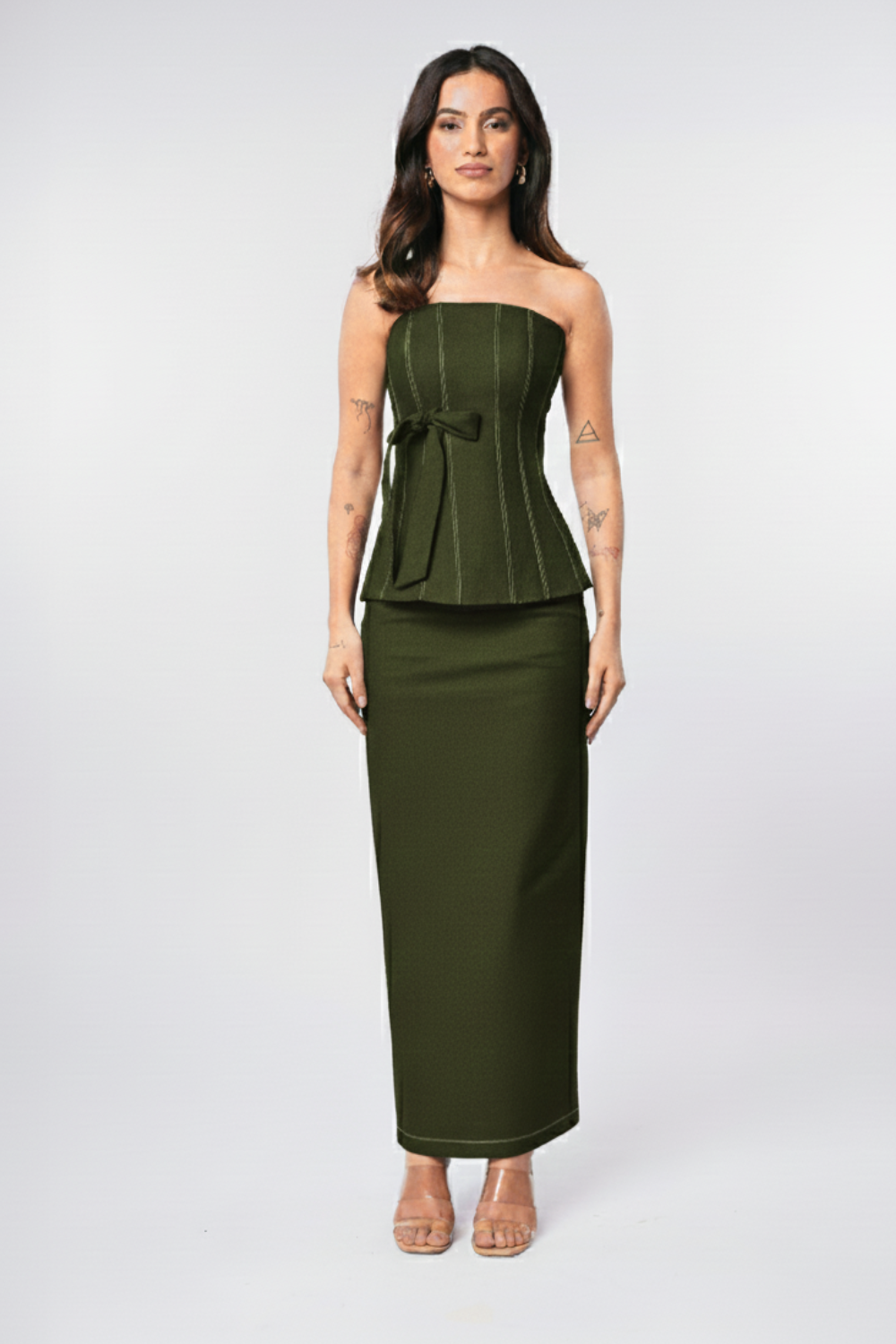 OLIVE BOW CORSET