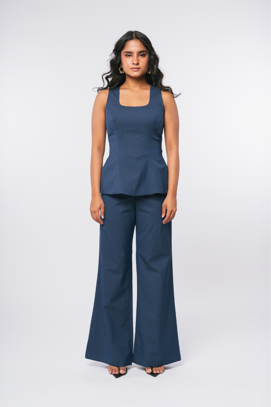 BLUE PINSTRIPE TROUSERS