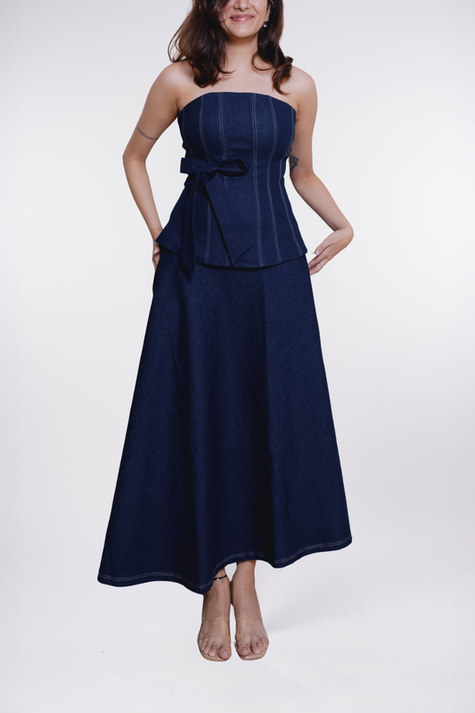 DENIM FLARE SKIRT