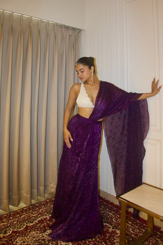 PLUM SAREE
