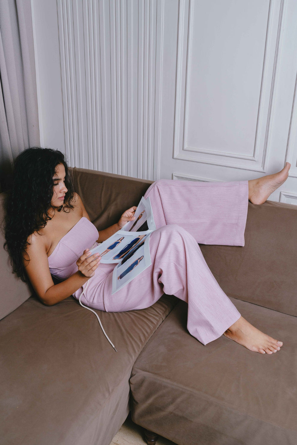 BLUSH PLEATED TROUSERS