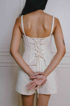 IVORY ZIPPER SHORTS
