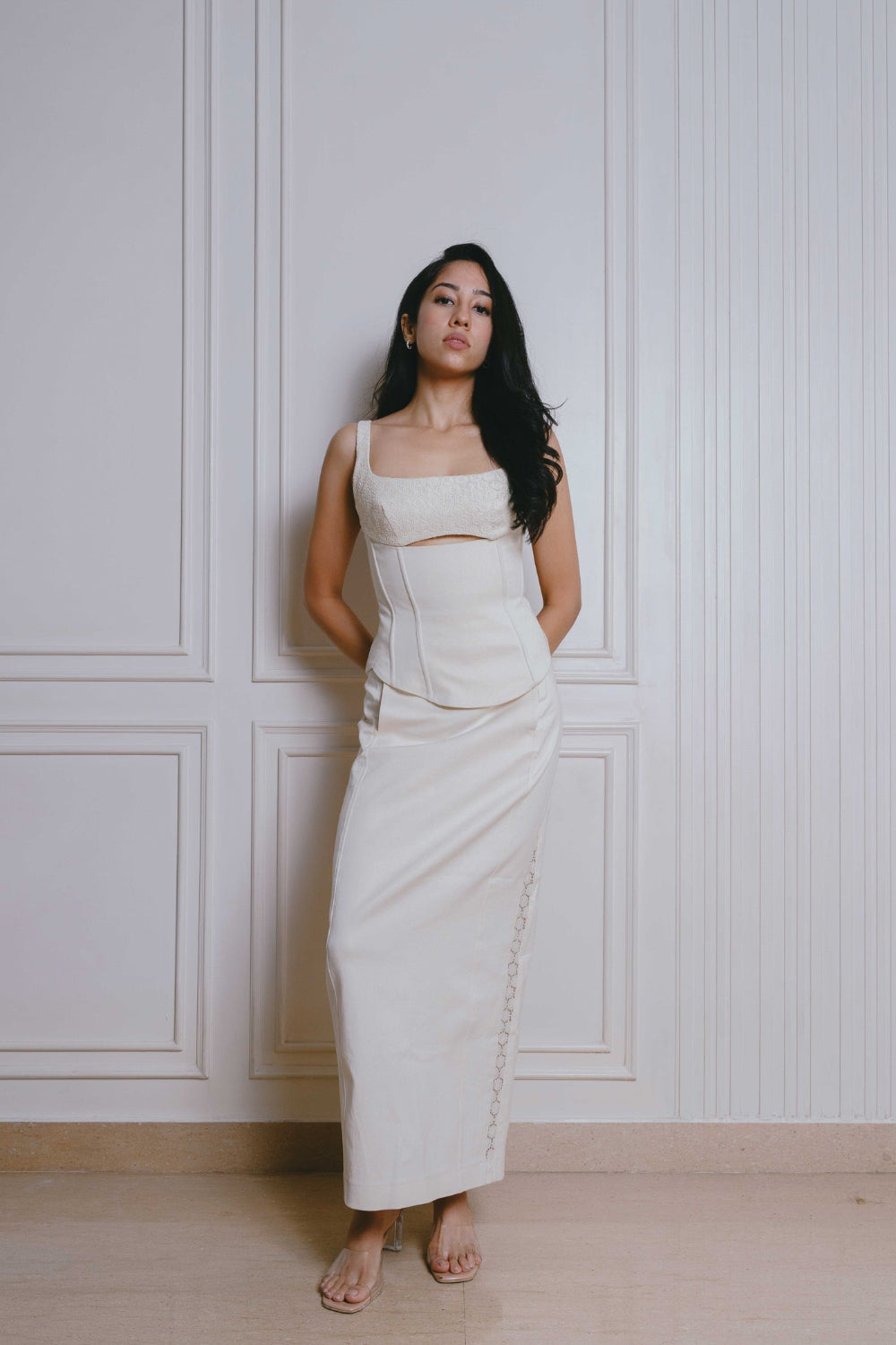 IVORY LACE MIDI SET