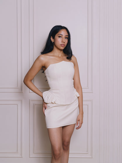 CREME FLARE CORSET