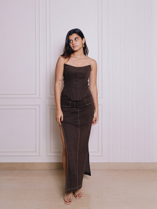MOCHA MIDI SKIRT