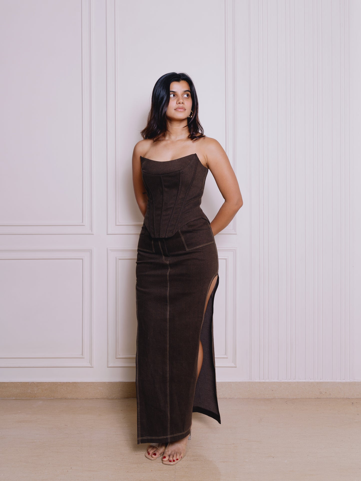 MOCHA MIDI SKIRT
