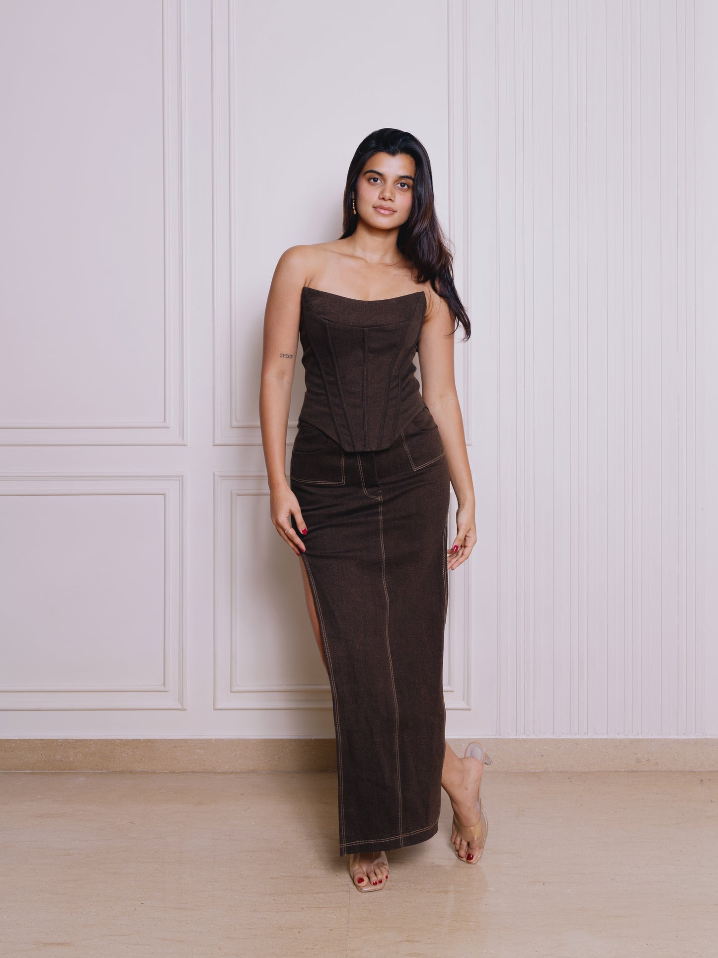 MOCHA MIDI SKIRT