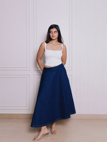 DENIM FLARE SKIRT